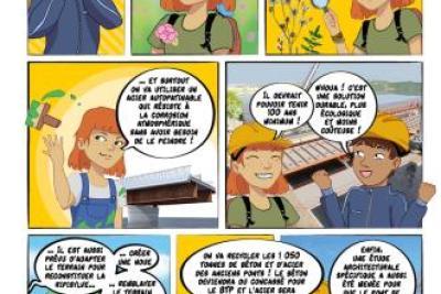 BD expliquant la construction du Pont de Méréville, à destination des collégiens - Agrandir l'image 2 sur 2, fenêtre modale