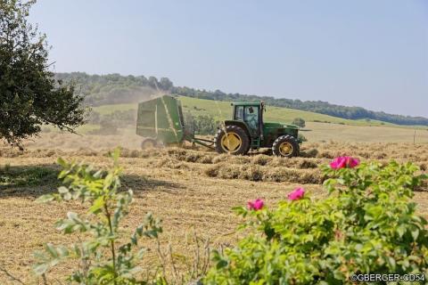 Paysage avec tracteur